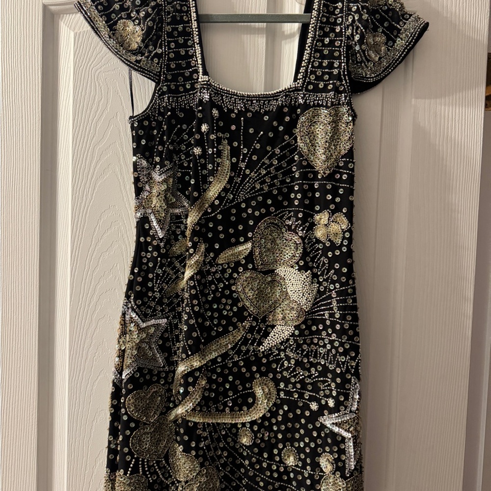 LOVESHACKFANCY DAVIS MINI DRESS sequin beaded small s